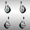 Service Caster 5 Inch 316SS Black Poly Swivel 1 Inch Expanding Stem Caster Brake SCC, 2PK SCC-SS316EX20S514-PPUB-BLK-2-TLB-2-1 - alternate 1